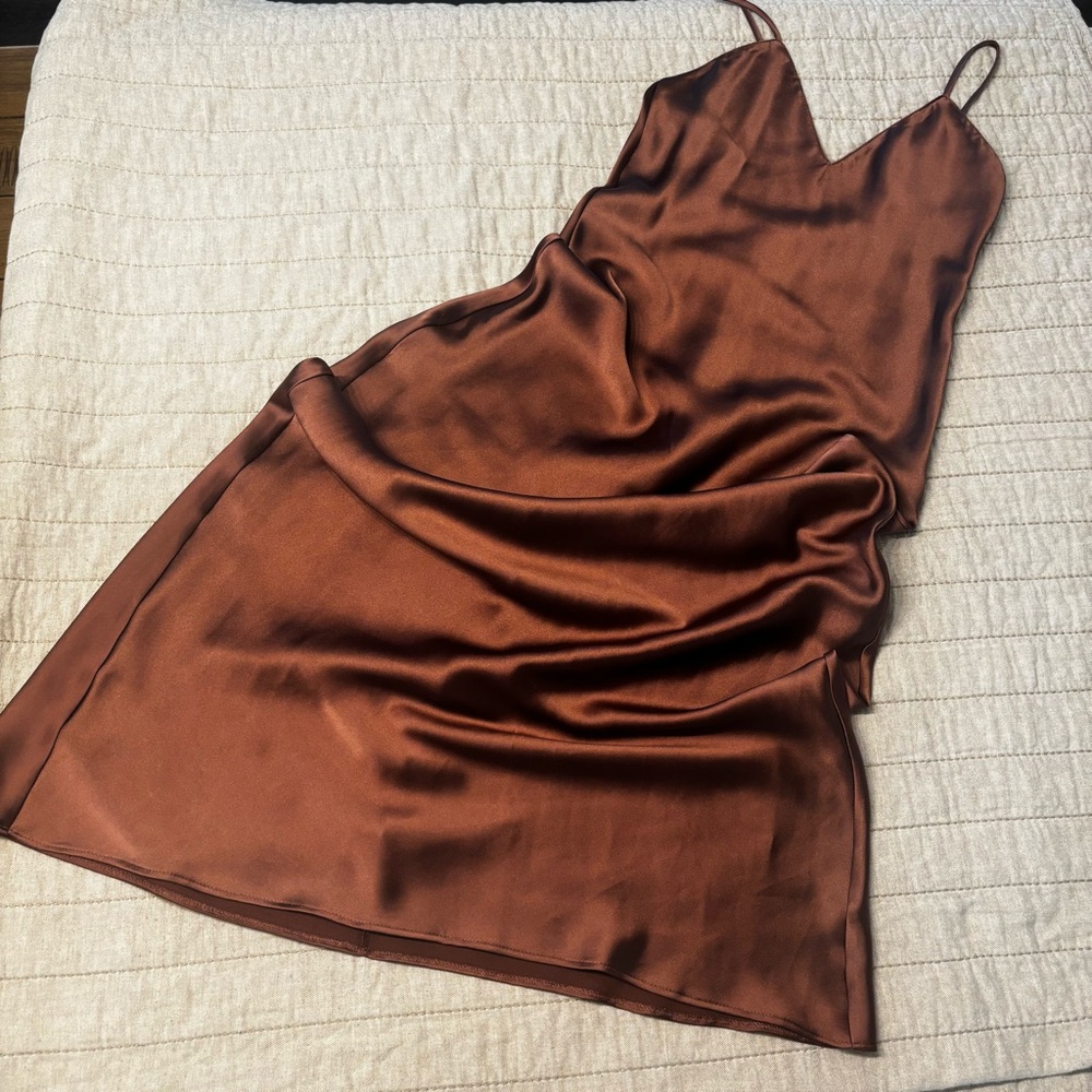 Zara Copper Satin Dress. Size XS.